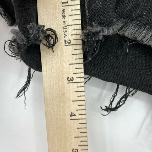 American Eagle Lace Cutoff Jean Short Women Size 4 High Rise Stretch Denim Black - Picture 11 of 11